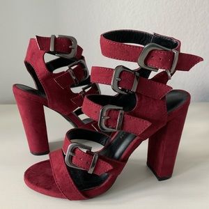 Strappy Buckle Heels - WORN ONCE